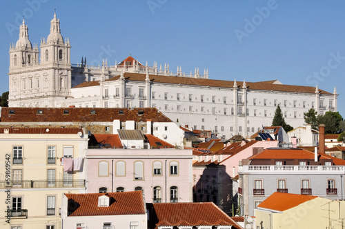 Alfama neighborhood and Monastery of Sao Vicente de Fora, Lisbon