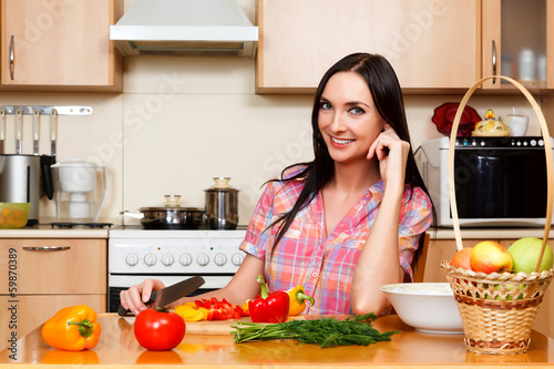 Woman at kitchen