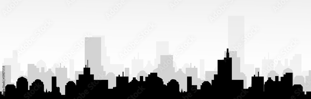 Cityscape skyline -Vector - obrazy, fototapety, plakaty 