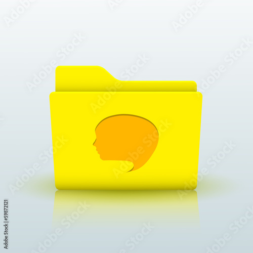 Vector yellow folder on blue background. Eps10