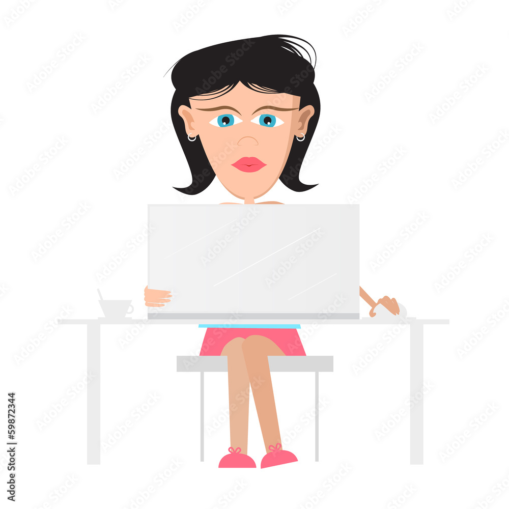 Secretary, Business Woman Sitting in Office Working on Computer Secretary, Business Woman Sitting in Office Working on Computer