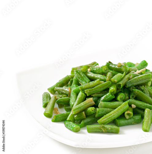 Fried green beans with garlic