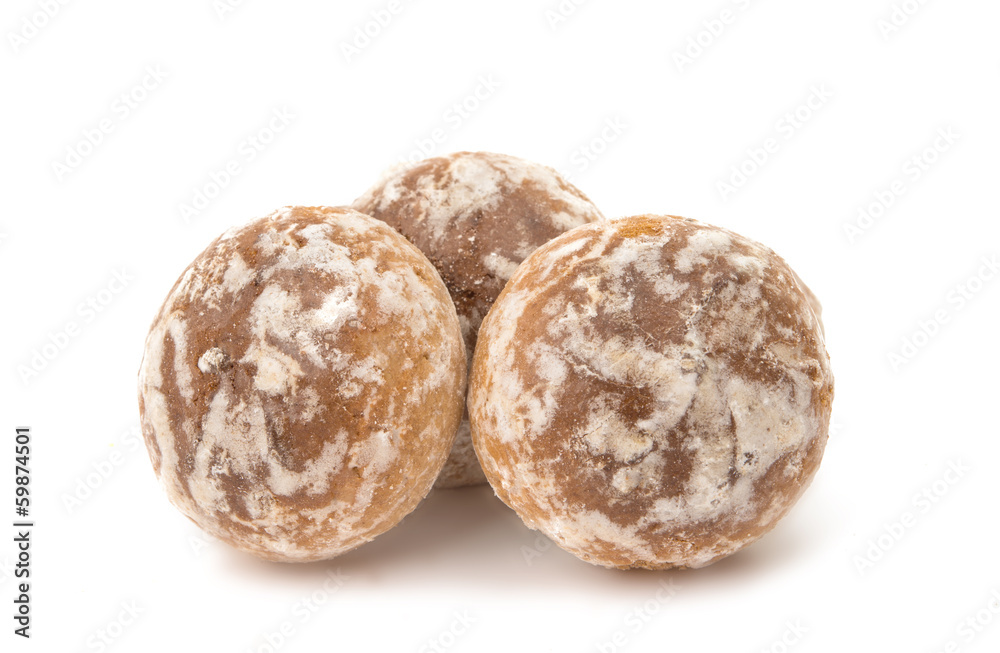 Sweet gingerbread with glaze isolated Sweet gingerbread with glaze isolated