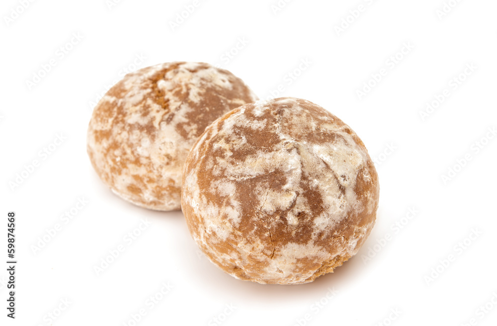 Sweet gingerbread with glaze isolated Sweet gingerbread with glaze isolated