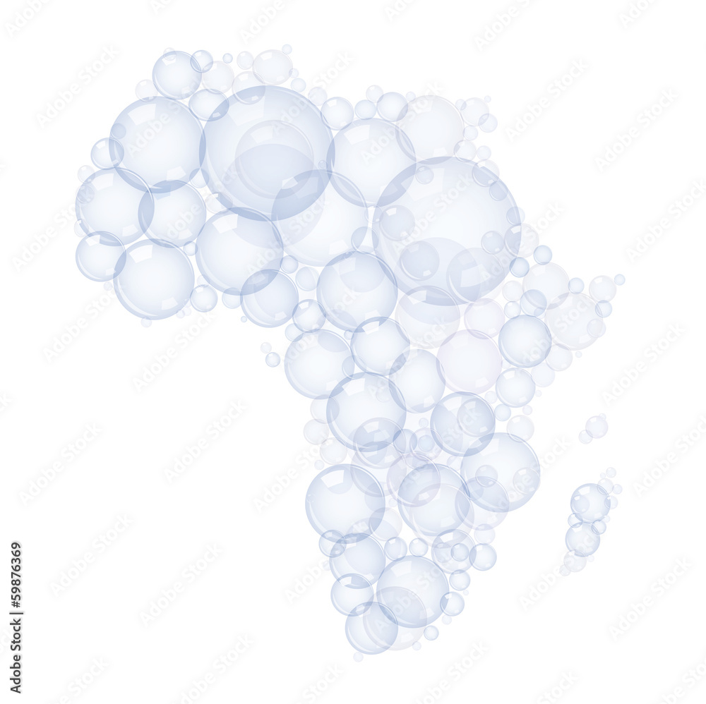 abstract Africa map made of bubbles abstract Africa map made of bubbles