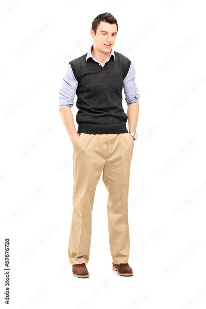 Guy standing with hands in his pockets Guy standing with hands in his pockets