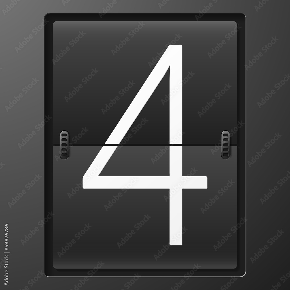 Number from mechanical scoreboard alphabet Number from mechanical scoreboard alphabet