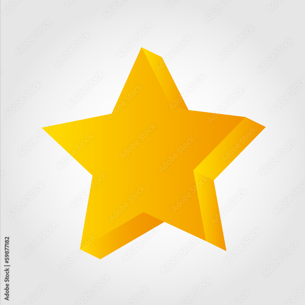 Golden star icon, 3d Golden star icon, 3d