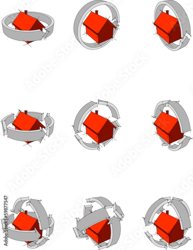 House with arrows diagrams