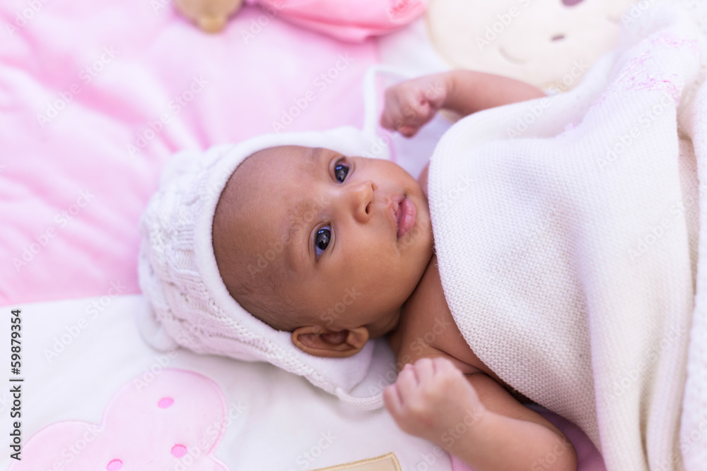 Adorable little african american baby girl looking - Black peopl Adorable little african american baby girl looking - Black peopl