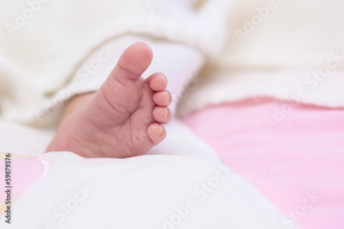 Close up foot of a little african american baby girl - Black peo