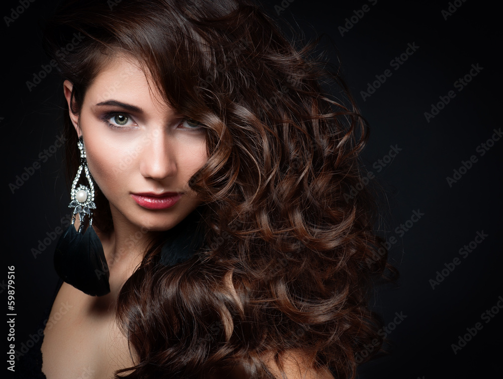 Beautiful woman with evening make-up. Beautiful woman with evening make-up.