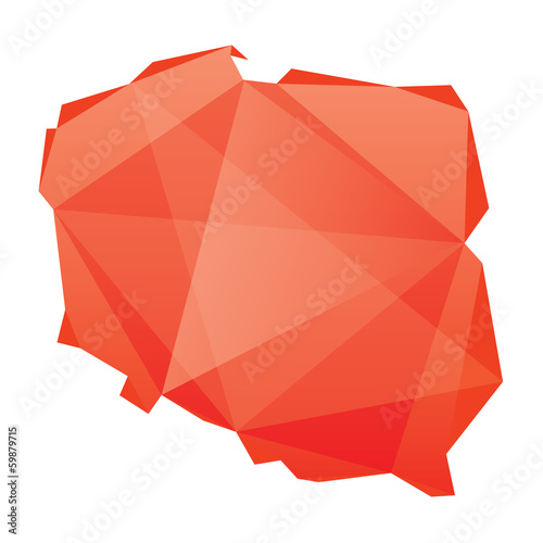 red map of Poland in origami style