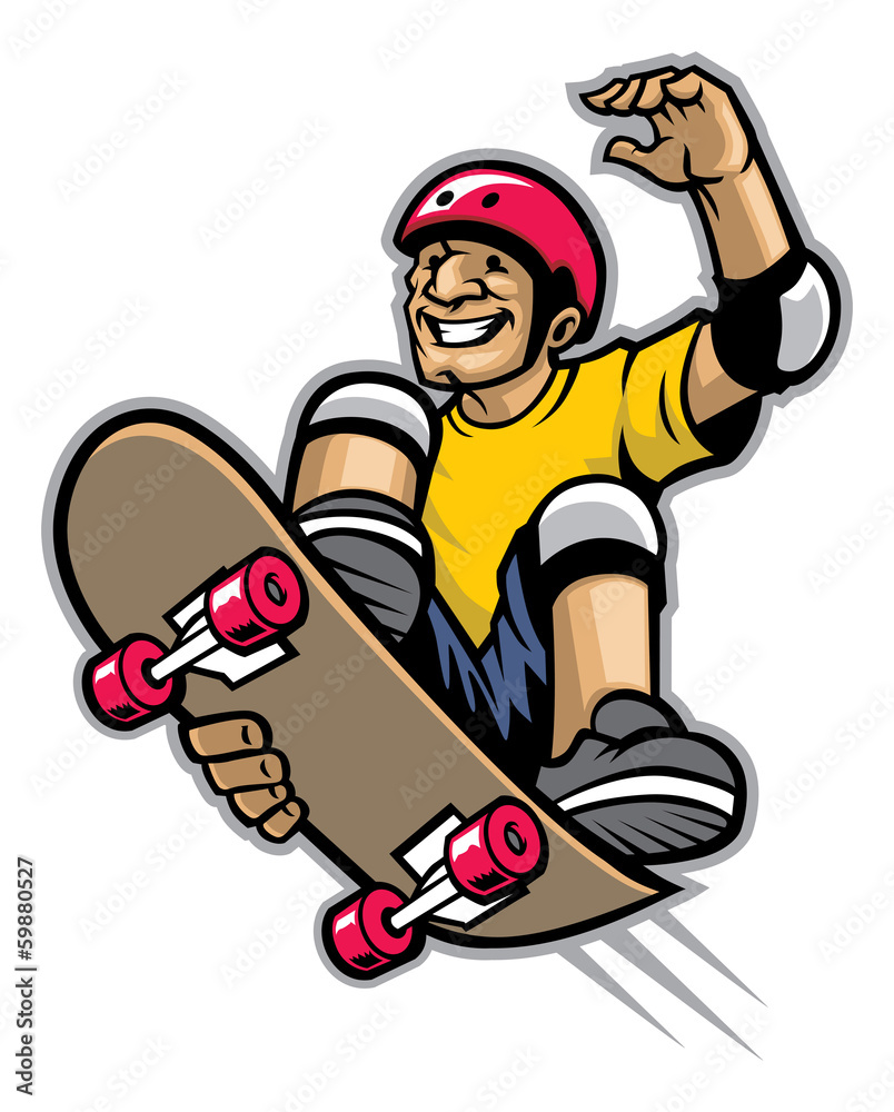 Plakat sztuczka skateboarding deskorolka