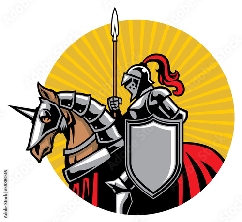 medieval knight ride a horse