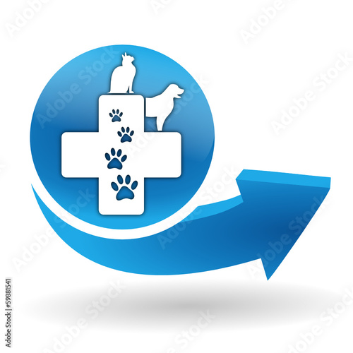 soins aux animaux sur bouton web bleu
