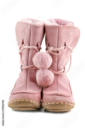 pair of pink shoe