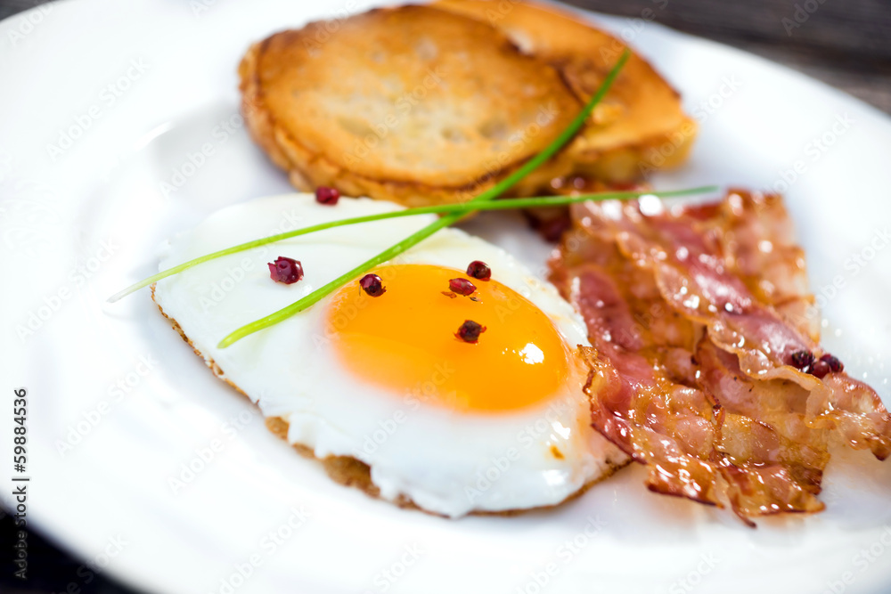 Fried egg with bacon Fried egg with bacon