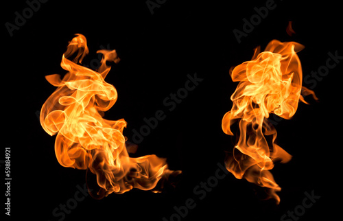 Flames on a black background.