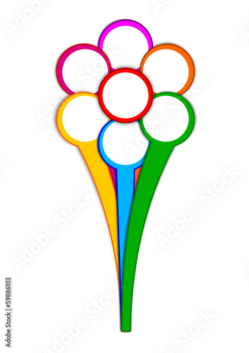 Color labels in the wheels like a flower