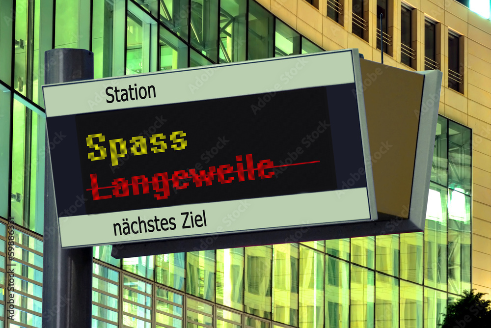 Fototapeta premium Anzeigetafel 2 - Spass
