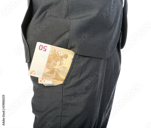 Closeup of Businessman with money in his pocket