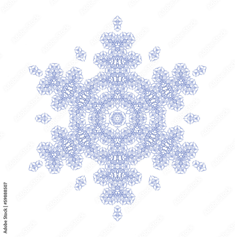 Blue abstract snowflake on white Blue abstract snowflake on white