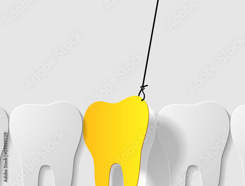 Sick tooth pulling off