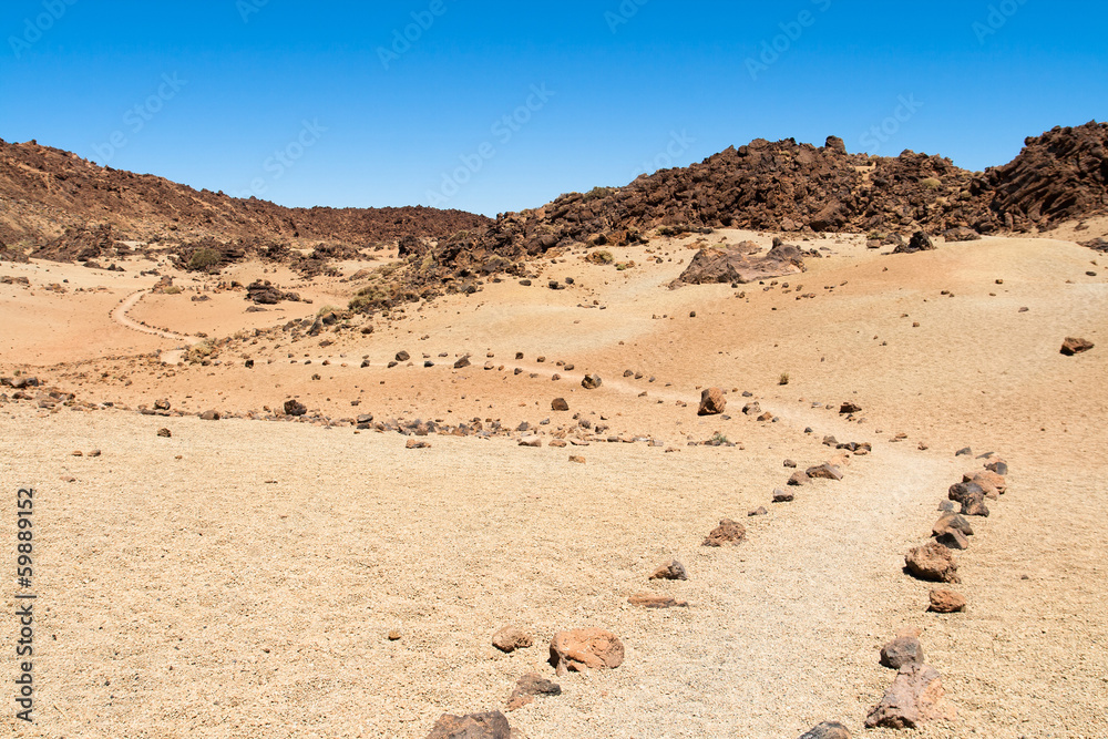 Stone path through the desert