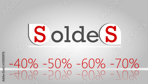 Panneau Soldes Gris rouge