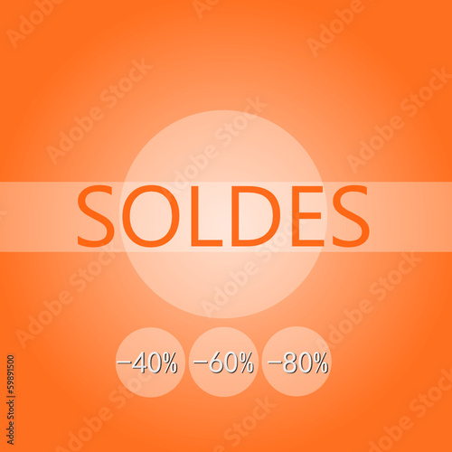 panneau soldes design orange