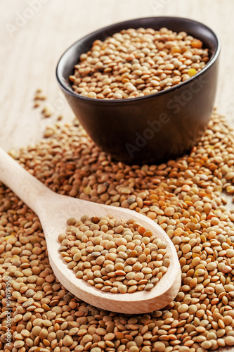 Spoon and lentils