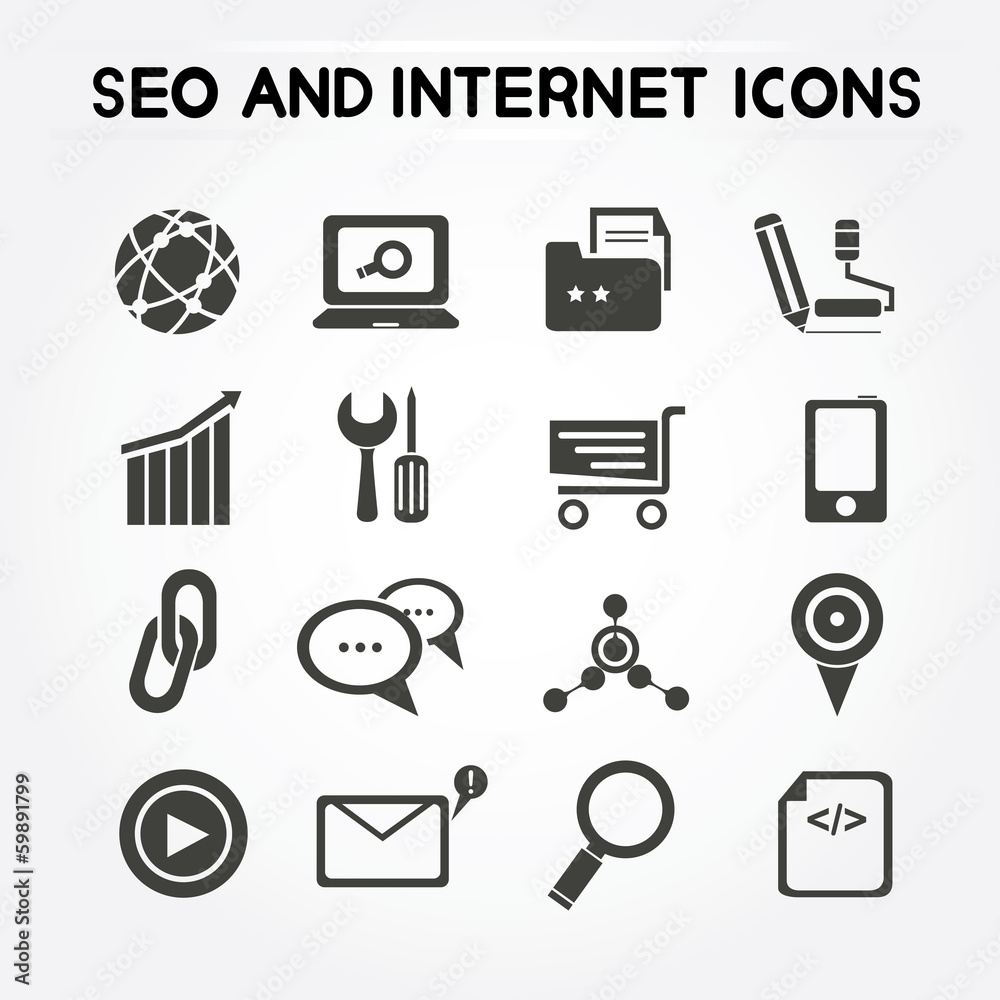 Fototapeta premium SEO icons and internet icon set