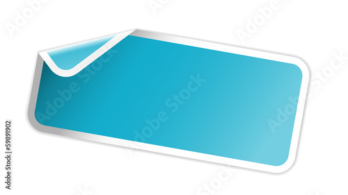 The glossy label with folded corner