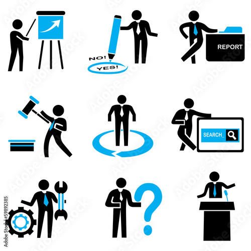 business people set, office life concept