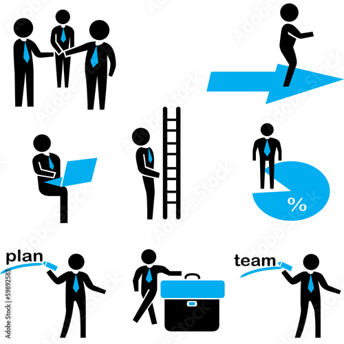 business people set, office life concept