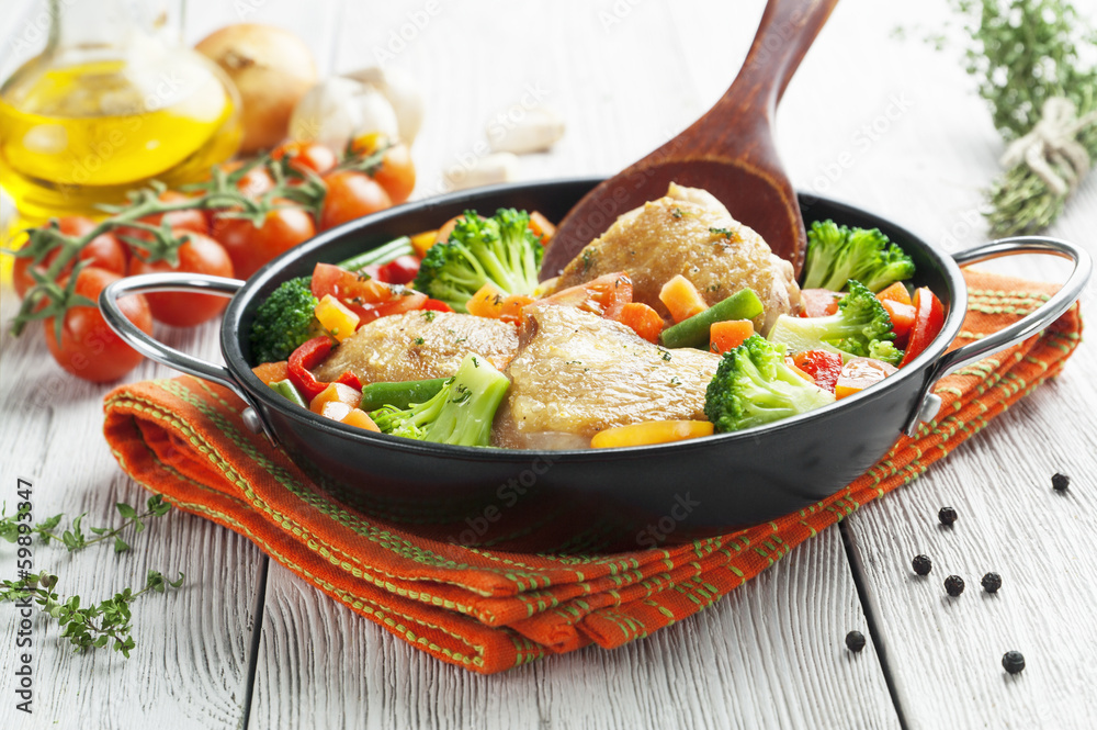 Roasted chicken thighs with vegetables Roasted chicken thighs with vegetables