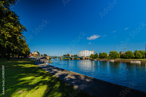 Riverside landscape in Nottingham