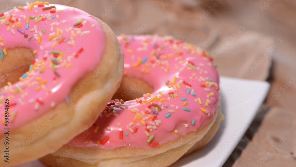 Pink Donut close-up (loopable Full HD Video) Pink Donut close-up (loopable Full HD Video)
