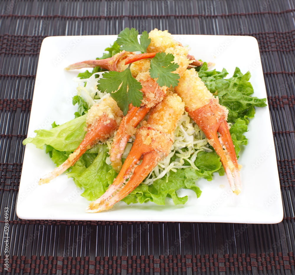 Crunchy fried crab leg appetizer Crunchy fried crab leg appetizer