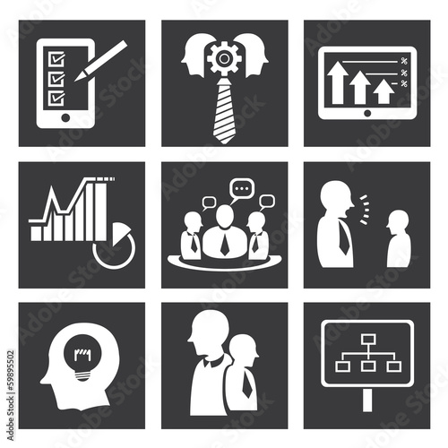 organization icons, management icon set