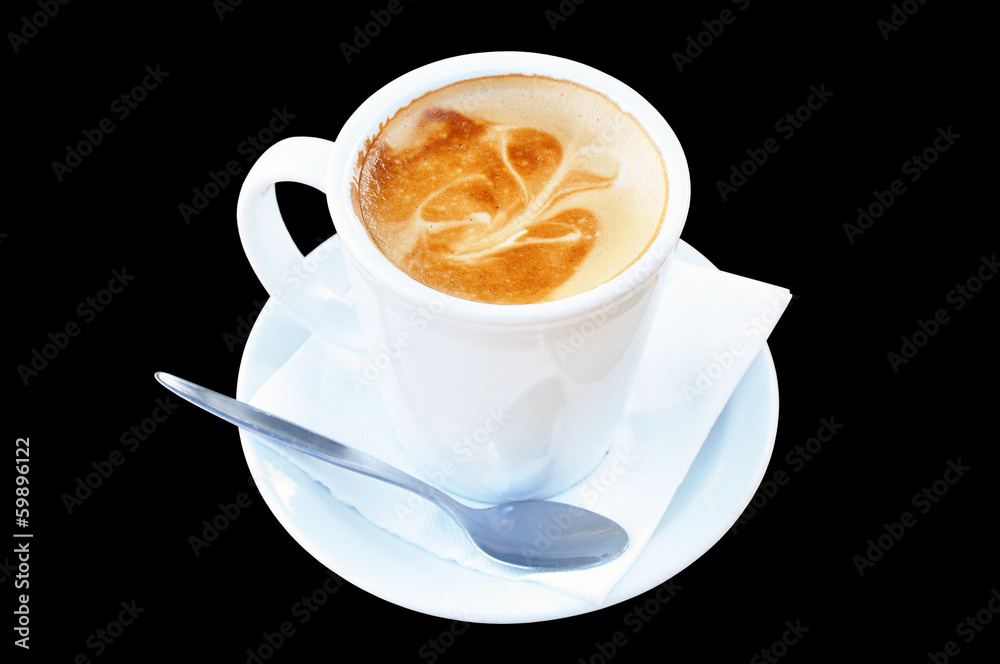 Milk coffee in the cup