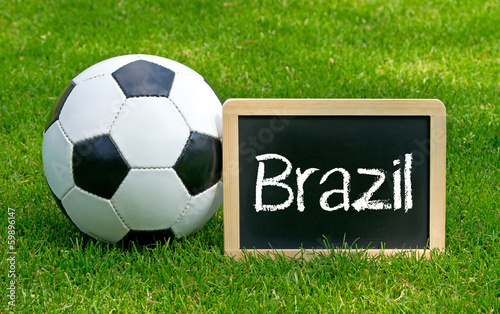Soccer and Brazil chalkboard