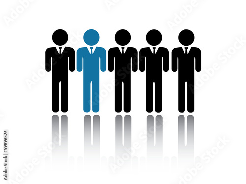 Set of people icon with leader