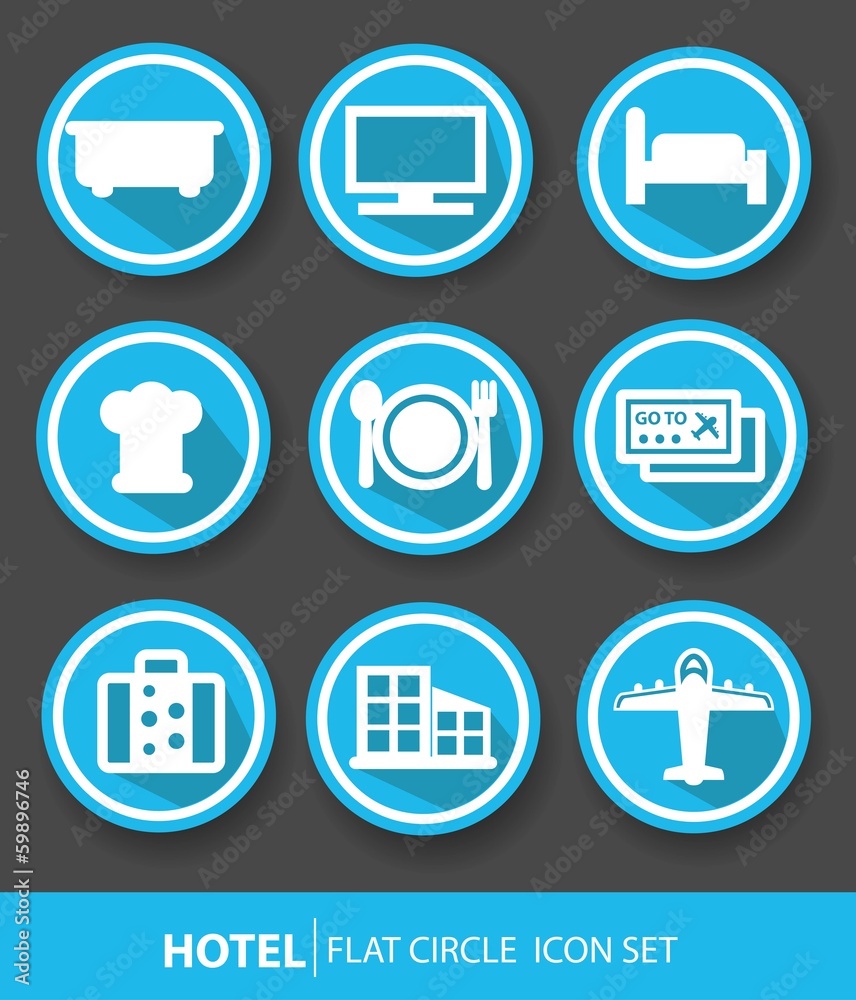 Hotel buttons,Blue version,vector Hotel buttons,Blue version,vector