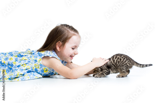Funny child girl playing wi...