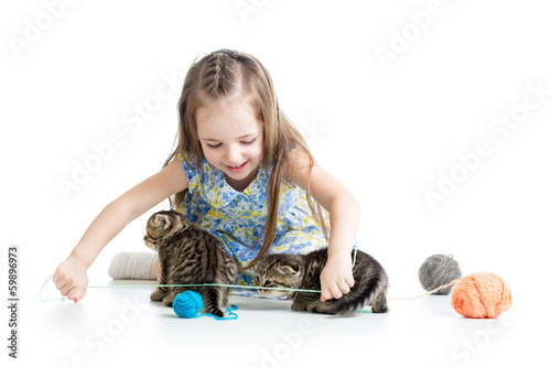 child girl playing with kit...