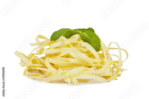 fresh pasta isolated on white background