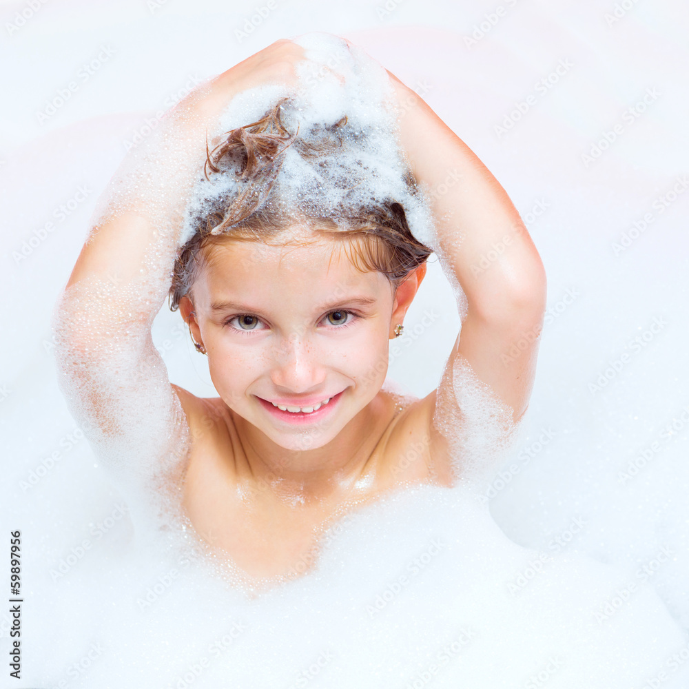 little girl is taking a bath Stock Photo Adobe Stock
