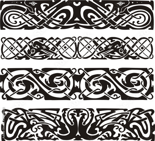 knot designs in celtic style with birds
